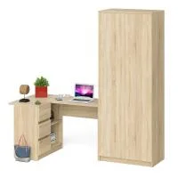Комплект стол компьютерный МС-16 левый + Шкаф МШ 800.1 дуб сонома