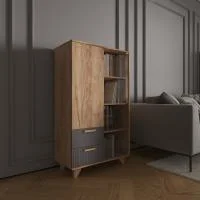 Шкаф-витрина Ньерд дуб вотан/черника