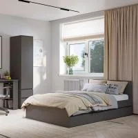 Кровать с ящиками Симпл КР-17 1,6 м графит Кровать с ящиками Симпл КР-17 1,6 м графит