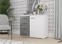 Комод Nova белый/бетон Комод Nova белый/бетон