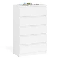 Узкий комод пять ящиков МК 700.5 белый Узкий комод пять ящиков МК 700.5 белый