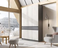 Шкаф 3-х створчатый Роджина графит/дуб крафт белый