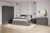 Кровать двуспальная Мори с ящиками КРМЯ 1600.1 графит Кровать двуспальная Мори с ящиками КРМЯ 1600.1 графит