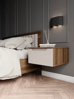 Тумба прикроватная подвесная Роза орех франклин/бежевый софт тренто Тумба прикроватная подвесная Роза орех франклин/бежевый софт тренто