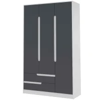 Шкаф 3-створчатый Гавана белый/серый графит
