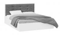 Кровать Тесса с подъемным механизмом белый жемчуг/рогожка серая Кровать Тесса с подъемным механизмом белый жемчуг/рогожка серая