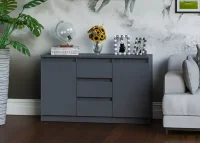 Комод-тумба три ящика и две дверки МК 1200.3 графит