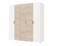 Шкаф 5-ти створчатый Бостон 2000 белый/дуб сонома