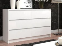 Комод Челси 1202 6 ящиков белый/белый глянец Комод Челси 1202 6 ящиков белый/белый глянец