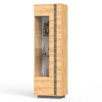 Шкаф-витрина Арчи 03.263 дуб крафт золотой/камень тёмный Шкаф-витрина Арчи 03.263 дуб крафт золотой/камень тёмный