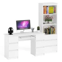 Комплект Мори Стол компьютерный МС-2 + Стеллаж МСТ 600.3 белый