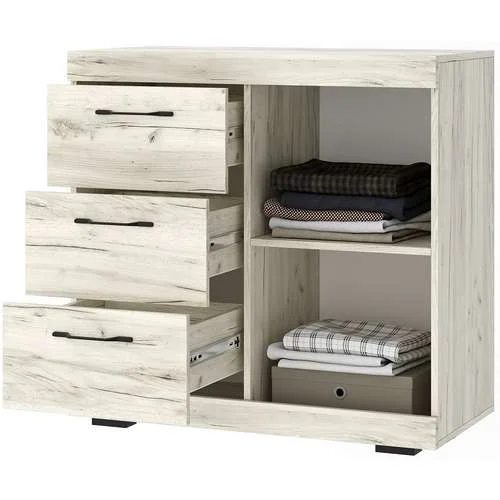 Комод Соната КС-900 1Д дуб крафт белый/антрацит Комод Соната КС-900 1Д дуб крафт белый/антрацит