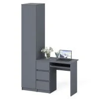 Комплект Мори Стол компьютерный МС-6 левый + Пенал МШ 400.1 графит