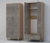 Шкаф Эго Шк-1 (НГ) дуб крафт золотой/камень темный