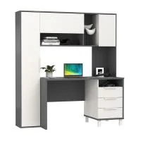 Стол компьютерный Комфорт 12.95 тёмно-серый/белый премиум