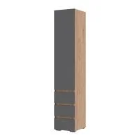 Пенал закрытый Хелен ПН-03 серый графит/дуб крафт золото