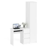 Комплект Мори Стол компьютерный МС-6 правый + Пенал МШ 400.1 белый