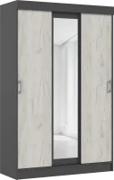 Шкаф-купе Бася графит/дуб крафт белый