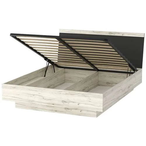 Кровать с подъемным механизмом Соната КРС-1600 дуб крафт белый/антрацит Кровать с подъемным механизмом Соната КРС-1600 дуб крафт белый/антрацит