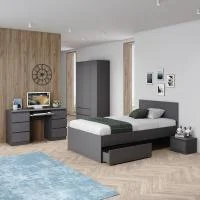 Кровать односпальная Мори с ящиками КРМЯ 900.1 графит Кровать односпальная Мори с ящиками КРМЯ 900.1 графит