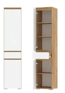 Пенал с ящиком Гретта 2С1Я дуб крафт золотой/белый