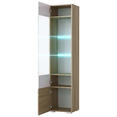 Пенал-витрина Элиза дуб сонома/белый глянец Пенал-витрина Элиза дуб сонома/белый глянец