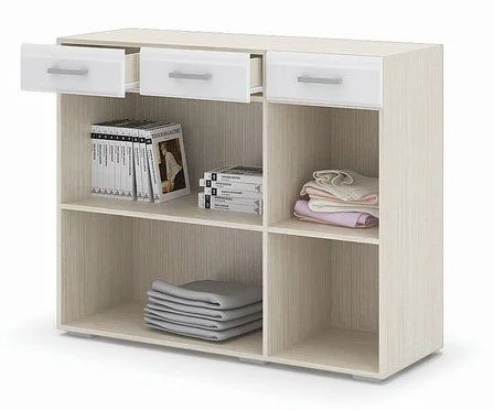 Комод Симба дуб белфорт/белый глянец Комод Симба дуб белфорт/белый глянец