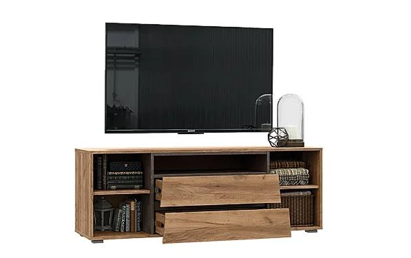 Тумба ТВ Соренто дуб крафт золотой/бетон темный