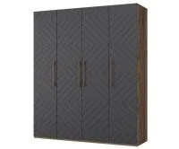 Шкаф 4-х створчатый Копенгаген дуб самдал/серый графит