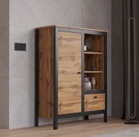 Тумба Лофт REG1D1S/90 дуб вотан/черный Тумба Лофт REG1D1S/90 дуб вотан/черный