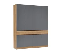 Шкаф 4-х створчатый Роджина дуб крафт/графит