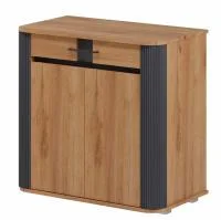 Комод №1 с дверцами и полками Ольга-2 дуб золотистый/антрацит Комод №1 с дверцами и полками Ольга-2 дуб золотистый/антрацит