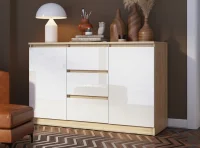 Комод Челси 1200 (2 двери 3 ящика) дуб сонома/белый глянец Комод Челси 1200 (2 двери 3 ящика) дуб сонома/белый глянец