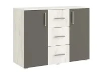 Комод Фиеста New 3 ящ 2 двери (1200) графит/дуб крафт белый Комод Фиеста New 3 ящ 2 двери (1200) графит/дуб крафт белый
