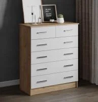Комод Катрин-5 дуб крафт золотой/белый Комод Катрин-5 дуб крафт золотой/белый