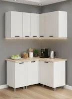 Кухонный гарнитур угловой Лаванда 1400х1200 молочный