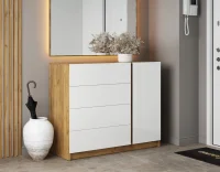 Комод Бостон КМ-001 дуб крафт золотой/белый глянец Комод Бостон КМ-001 дуб крафт золотой/белый глянец