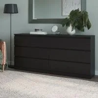 Комод шесть ящиков Варма 6Д черный шпон Комод шесть ящиков Варма 6Д черный шпон