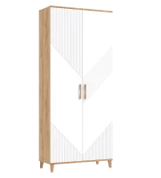 Шкаф (Прихожая) 2-х створчатый Ирис браш вайт/дуб крафт