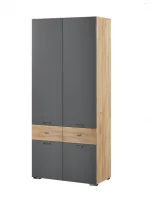Шкаф 2-х створчатый Дублин гикори рокфорд/графит серый