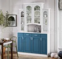 Буфет Констанция 4-х створчатый белый/джинс Буфет Констанция 4-х створчатый белый/джинс