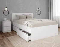 Кровать двуспальная Мори с ящиками КРМЯ 1400.1 белый Кровать двуспальная Мори с ящиками КРМЯ 1400.1 белый