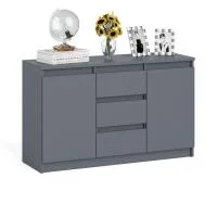 Комод-тумба три ящика и две дверки МК 1200.3 графит Комод-тумба три ящика и две дверки МК 1200.3 графит