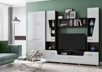 Модульная стенка Моника венге/белый глянец