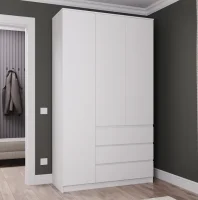 Шкаф трехдверный Мори МШ 1200.1 белый