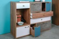 Комод Вайс 10.104 морское дерево винтаж/камень тёмный/бензин/мята/белый премиум Комод Вайс 10.104 морское дерево винтаж/камень тёмный/бензин/мята/белый премиум