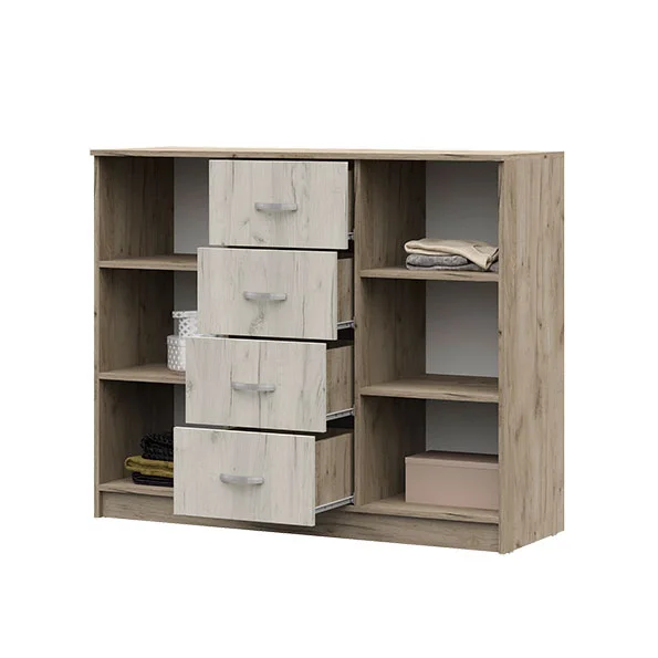 Комод Бася КМ 555 М дуб крафт серый/дуб крафт белый Комод Бася КМ 555 М дуб крафт серый/дуб крафт белый