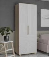 Шкаф 2-х створчатый Копенгаген дуб сонома/белый матовый