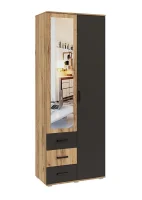 Шкаф Белла 2-х створчатый графит/дуб крафт