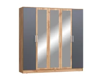 Шкаф 5-ти створчатый Мартина дуб крафт/графит